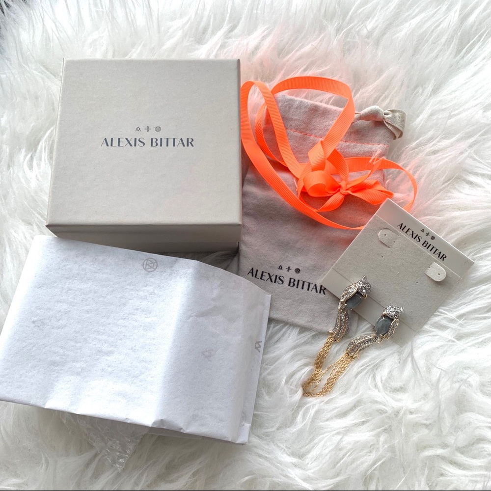 NIB RETIRED Alexis Bittar Love Bird Crystal Tassle Earring - Picture 4 of 9